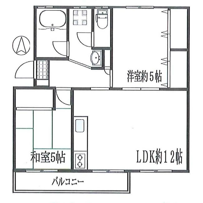 車返団地1街区1-401間取り
