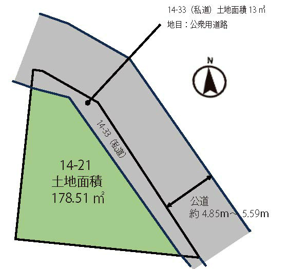 押立町4丁目地形図