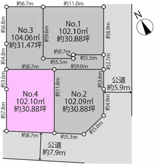 四谷3丁目地形図