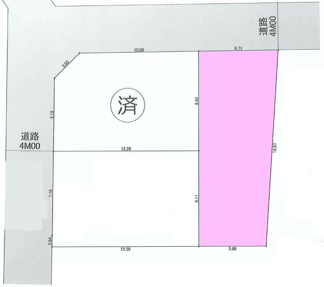 新町2丁目地形図