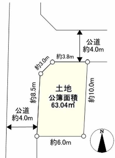 府中町1丁目地形図