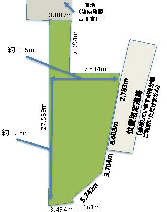 武蔵野台の土地。府中市押立町4丁目g-22641の地形図です。