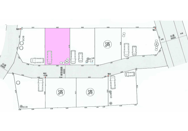 武蔵野台の土地。府中市白糸台3丁目g-22653の地形図です。