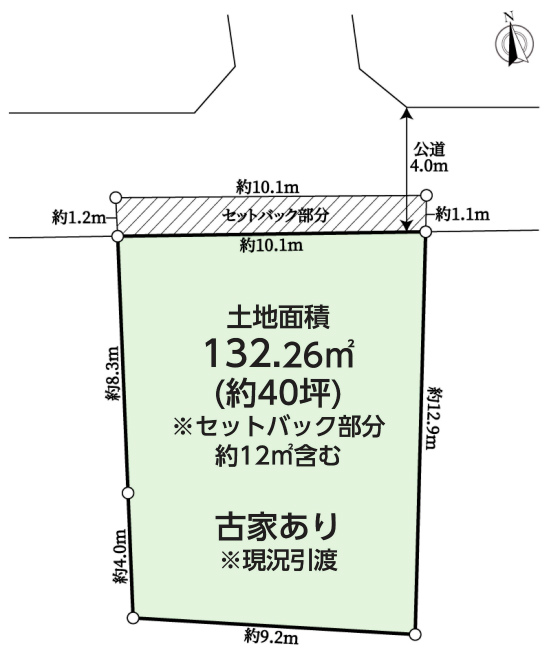 武蔵野台の土地。府中市小柳町6丁目g-22707の地形図です。