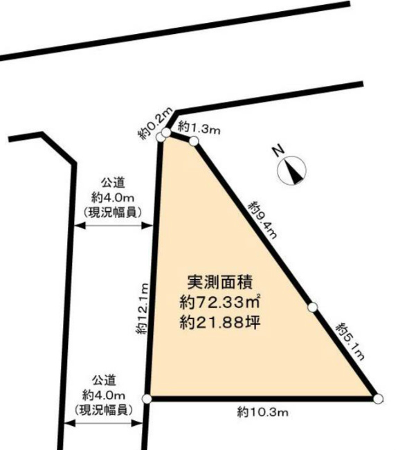 府中本町の土地。府中市矢崎町2丁目g-22742の地形図です。