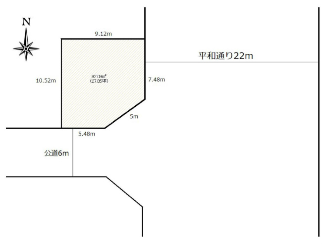 東府中の土地。府中市緑町3丁目g-22751の地形図です。