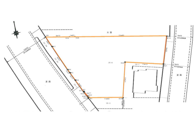 西府の土地。府中市日新町３丁目g-22768の地形図です。