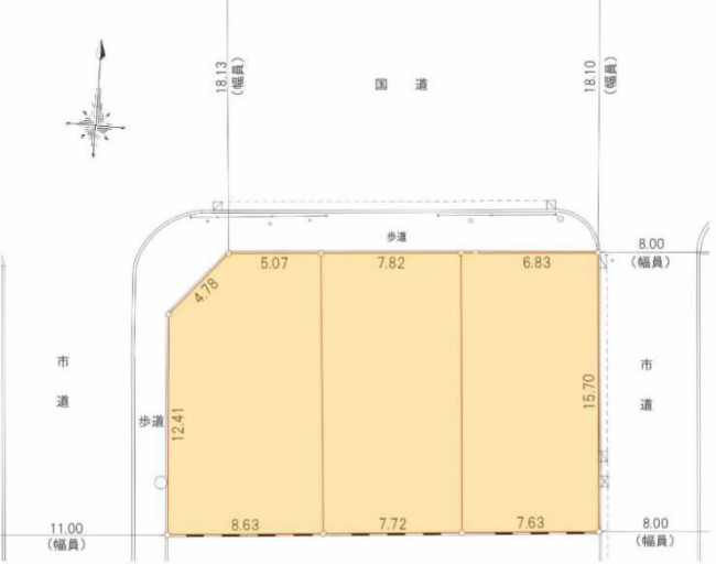 府中の土地。府中市美好町1丁目g-22770の地形図です。