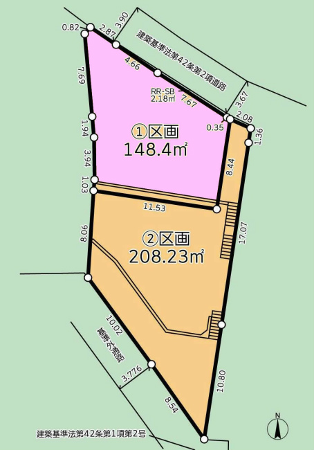 多磨霊園の土地。府中市清水が丘3丁目g-22778の地形図です。