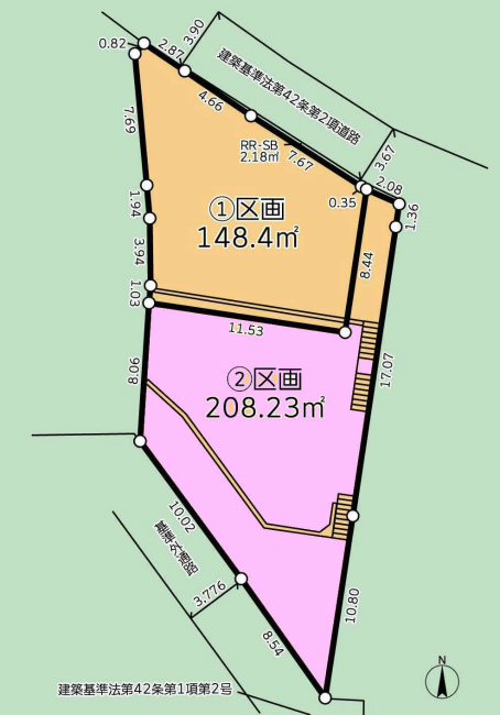 多磨霊園の土地。府中市清水が丘3丁目g-22779の地形図です。