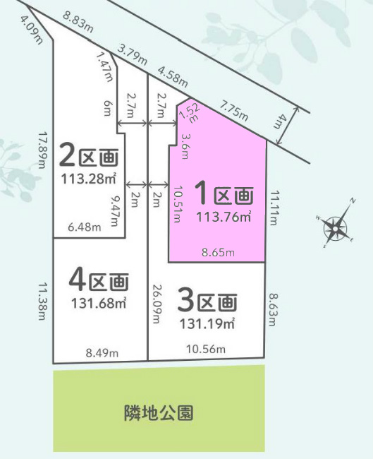 分倍河原の土地。府中市分梅町2丁目g-22809の地形図です。