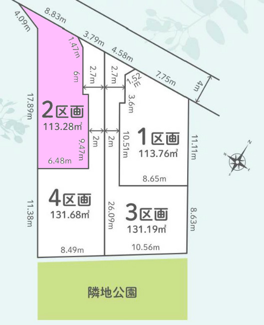 分倍河原の土地。府中市分梅町2丁目g-22810の地形図です。