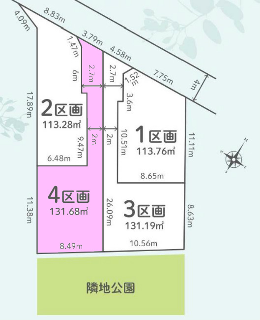 分倍河原の土地。府中市分梅町2丁目g-22812の地形図です。