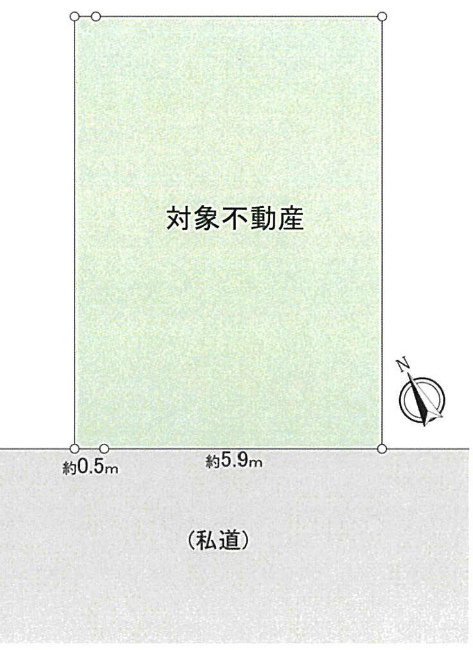 府中の土地。府中市天神町1丁目g-22820の地形図です。