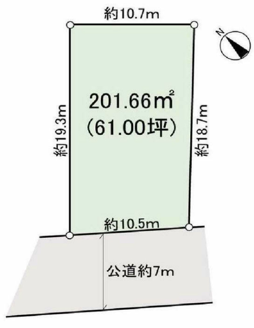 中河原の土地。府中市四谷3丁目g-22824の地形図です。