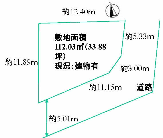 武蔵野台の土地。府中市押立町2丁目g-22976の地形図です。