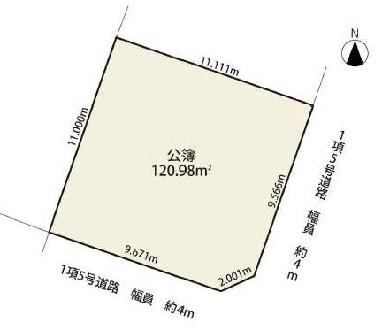府中の土地。府中市新町1丁目g-22996の地形図です。