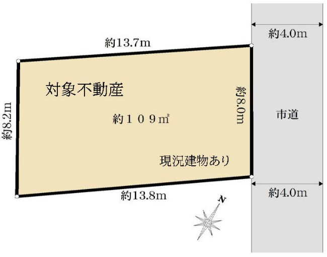 府中の土地。府中市新町1丁目g-23086の地形図です。