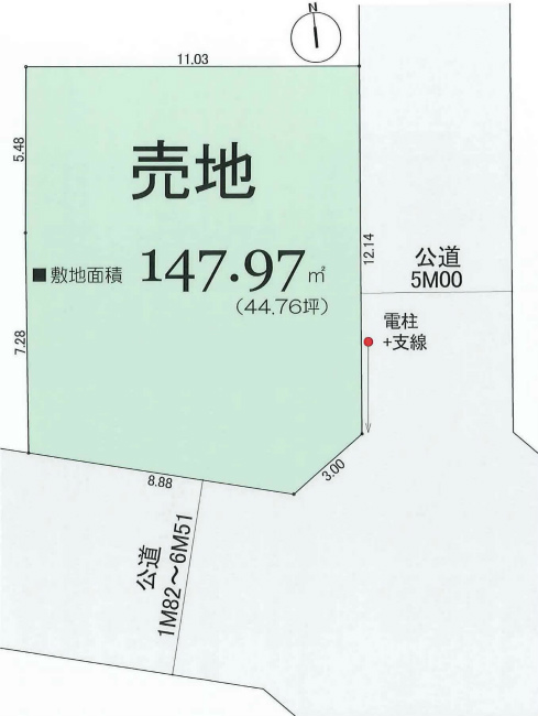 東府中の土地。府中市若松町4丁目g-23098の地形図です。