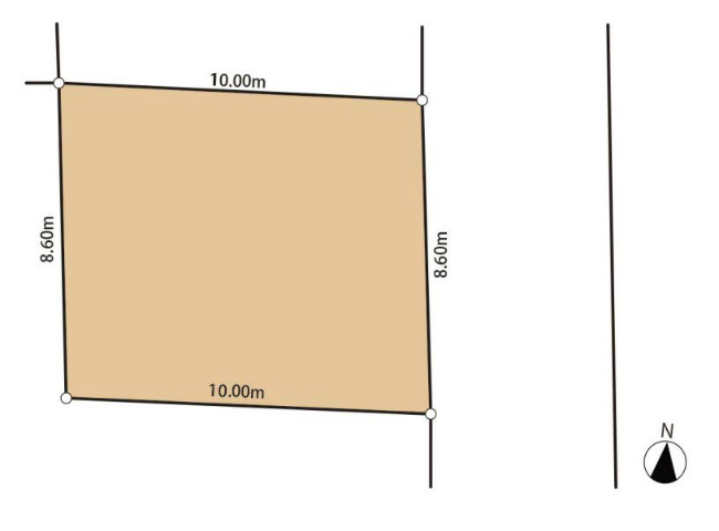 西府の土地。府中市西府町4丁目g-23128の地形図です。