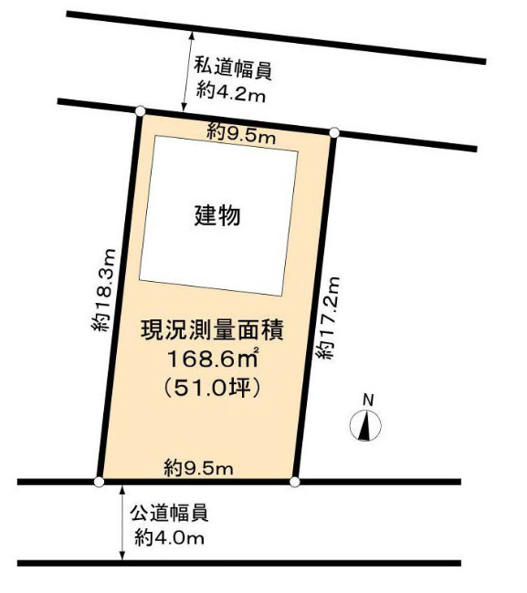 西府の土地。府中市本宿町4丁目g-23129の地形図です。