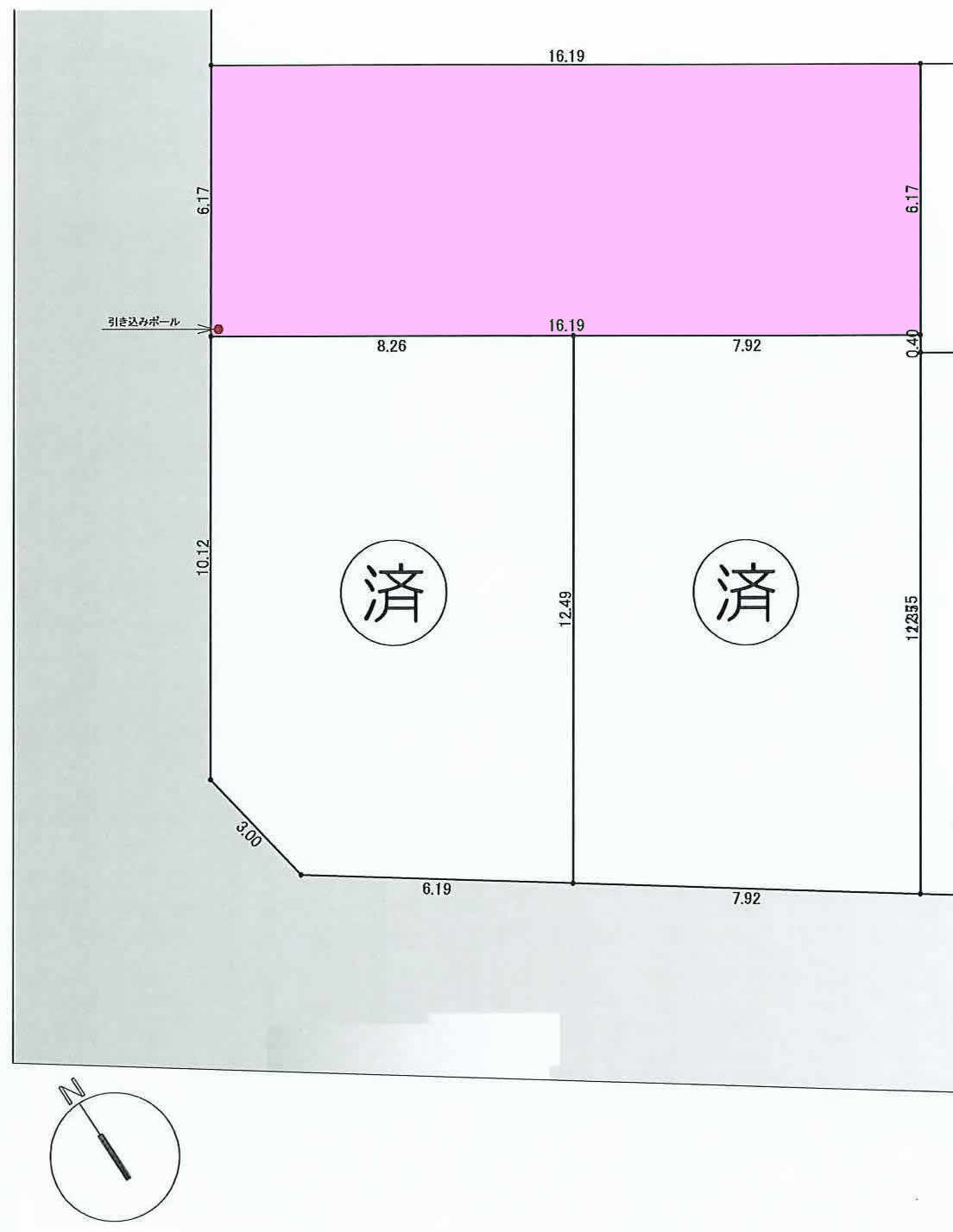 飛田給の土地。府中市白糸台6丁目g-23134の地形図です。