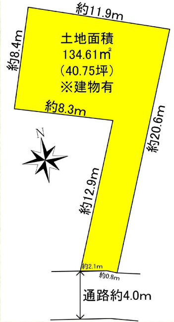 府中の土地。府中市新町2丁目g-23162の地形図です。