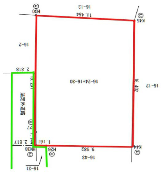 多磨霊園の土地。府中市清水が丘3丁目g-23179の地形図です。