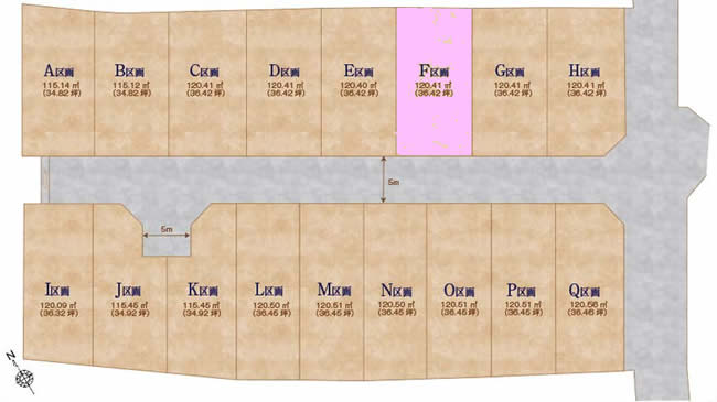 多磨の土地。府中市紅葉丘3丁目g-23248の地形図です。
