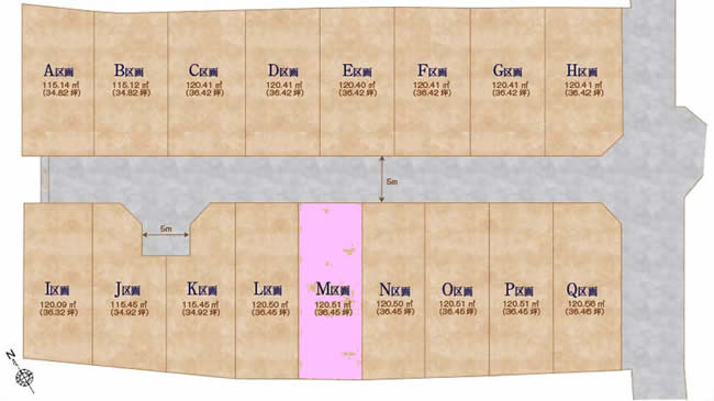 多磨の土地。府中市紅葉丘3丁目g-23255の地形図です。