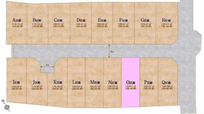 多磨の土地。府中市紅葉丘3丁目g-23257の地形図です。