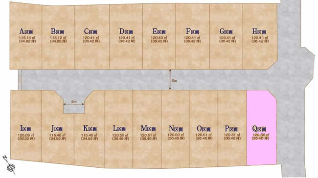 多磨の土地。府中市紅葉丘3丁目g-23259の地形図です。