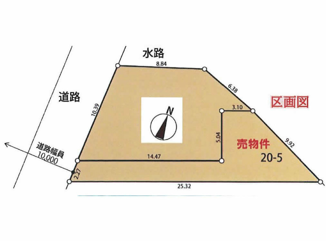 是政の土地。府中市是政6丁目g-23291の地形図です。