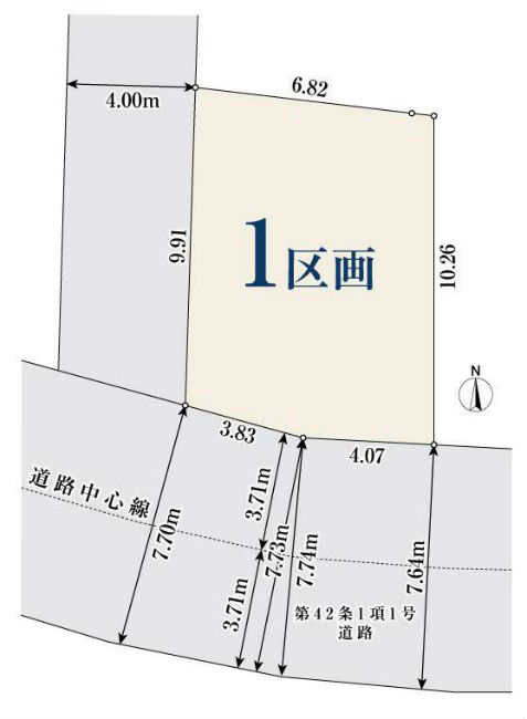 東府中の土地。府中市是政1丁目g-23310の地形図です。