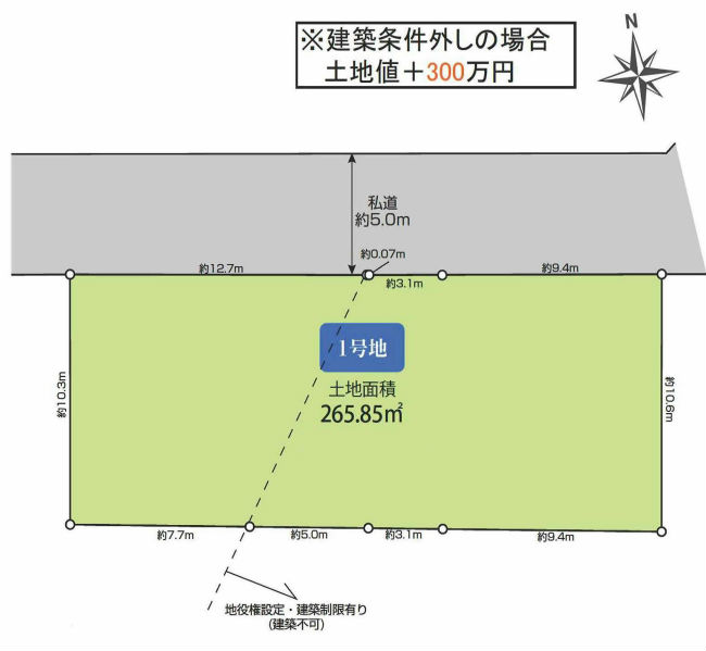 西府の土地。府中市西府町3丁目g-23312の地形図です。