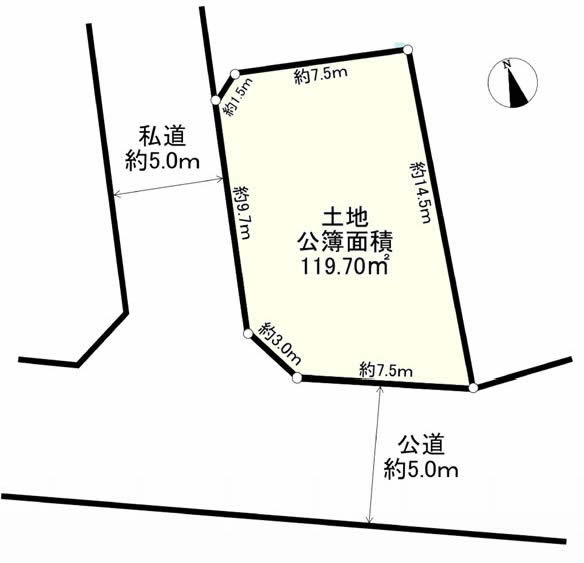 西府の土地。府中市日新町3丁目g-23339の地形図です。