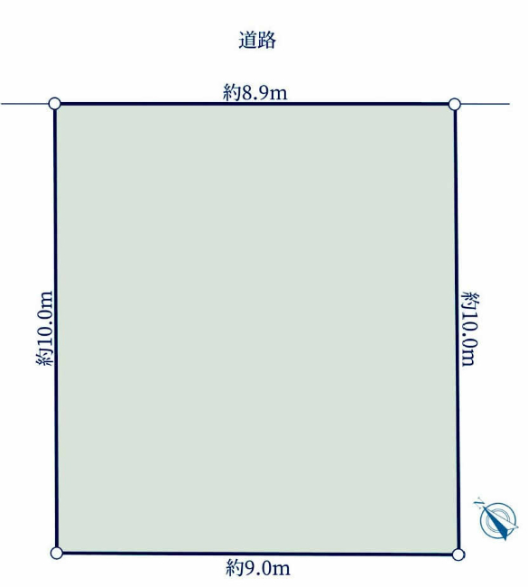 中河原の土地。府中市四谷1丁目g-23360の地形図です。