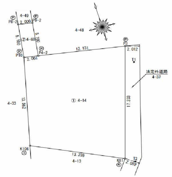 東府中の土地。府中市清水が丘3丁目g-23376の地形図です。