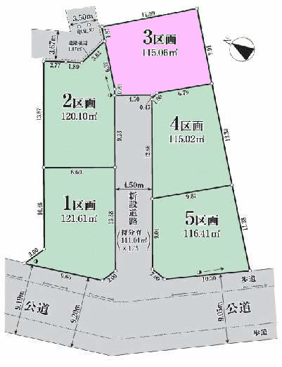 多磨霊園の土地。府中市小柳町2丁目g-23391の地形図です。