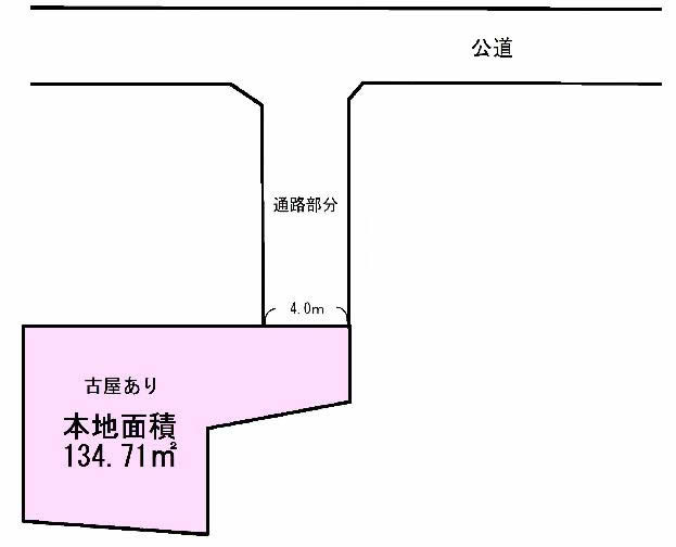中河原の土地。府中市四谷4丁目g-23394の地形図です。
