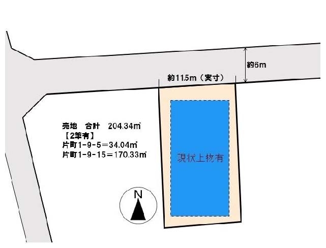 府中市片町1丁目の土地。g-23489の地形図です。