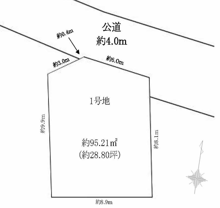 府中市是政1丁目の土地。g-23491の地形図です。