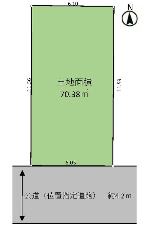 府中市是政6丁目の土地。g-23492の地形図です。