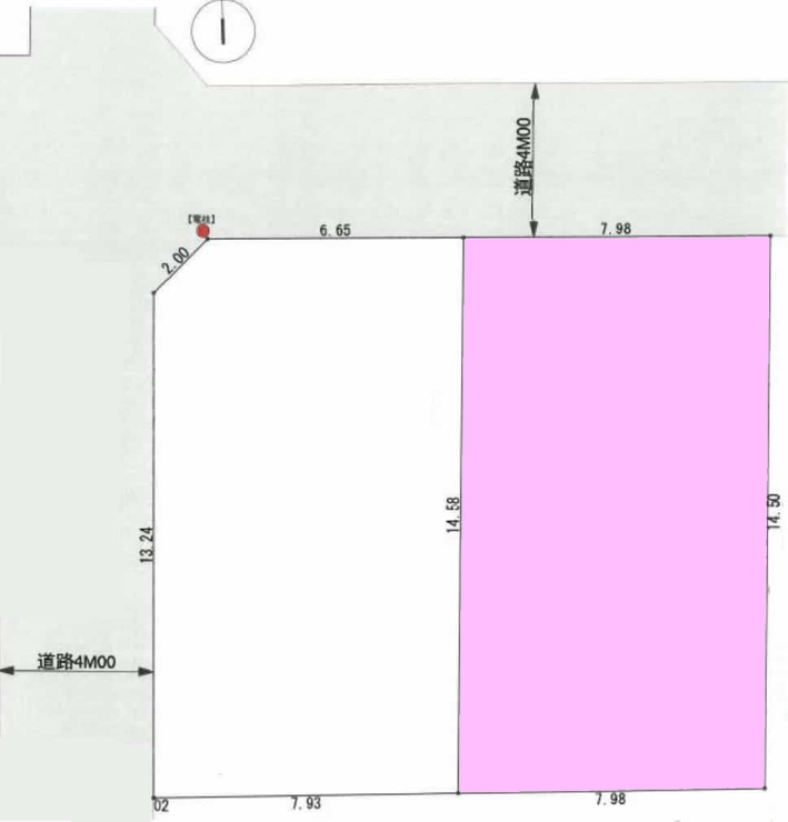 府中市新町2丁目の土地。g-23493の地形図です。