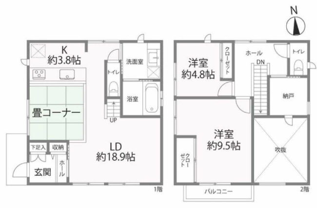 朝日町1丁目中古間取り