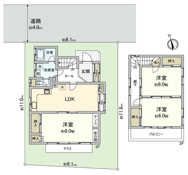 紅葉丘3丁目中古間取り