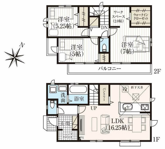 府中市四谷4丁目新築h-47015間取り