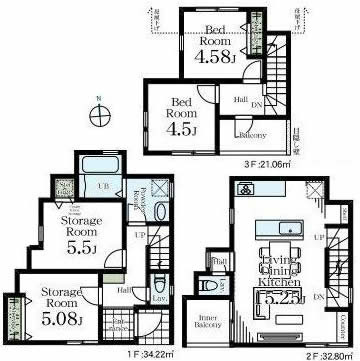 府中市本町4丁目新築h-47152間取り