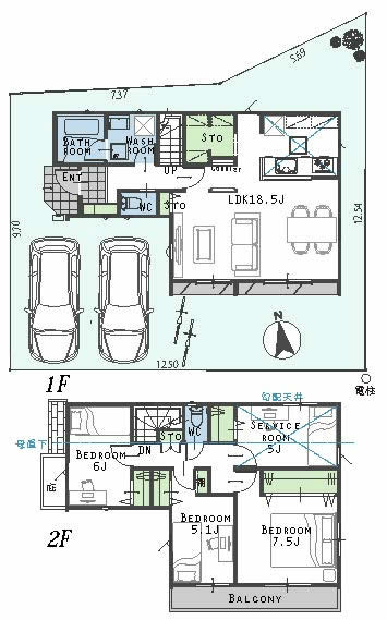 府中市四谷2丁目新築h-47400間取り