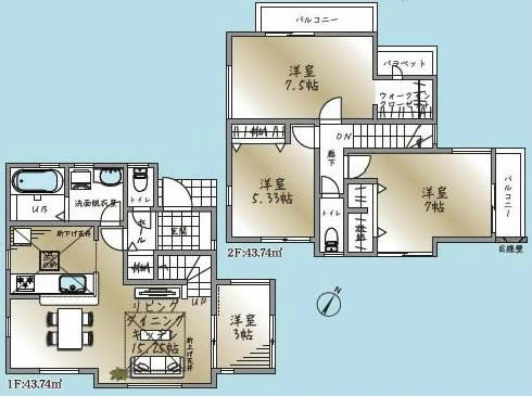 府中市若松町3丁目新築h-47421間取り
